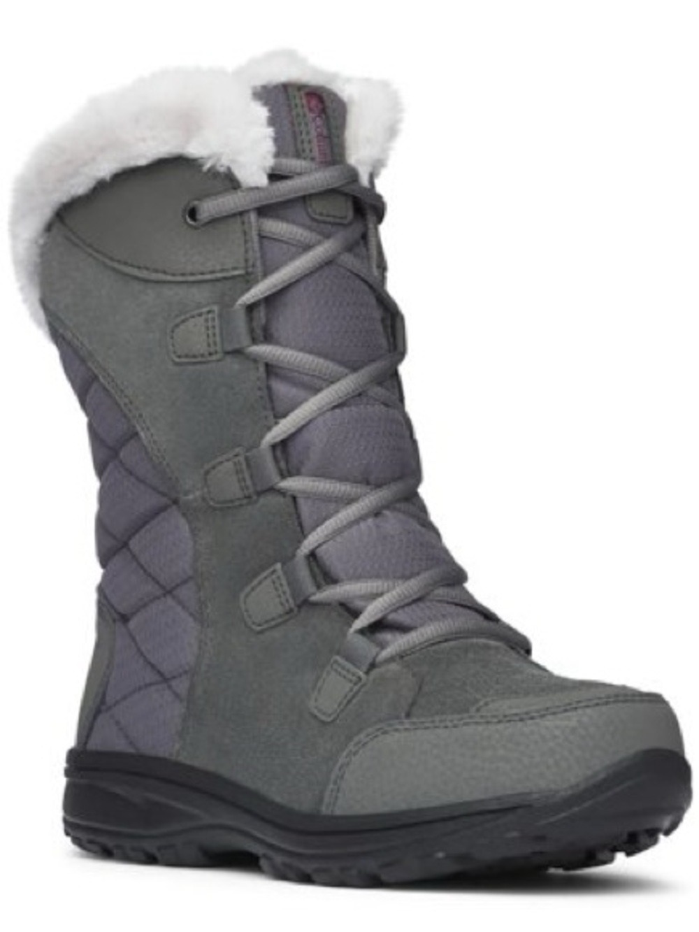 Columbia Ice Maiden ll Womens Grey Lace Up Winter Boots, size 7.5